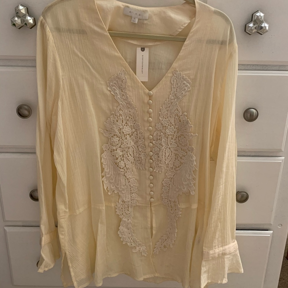 Cream Anthro blouse